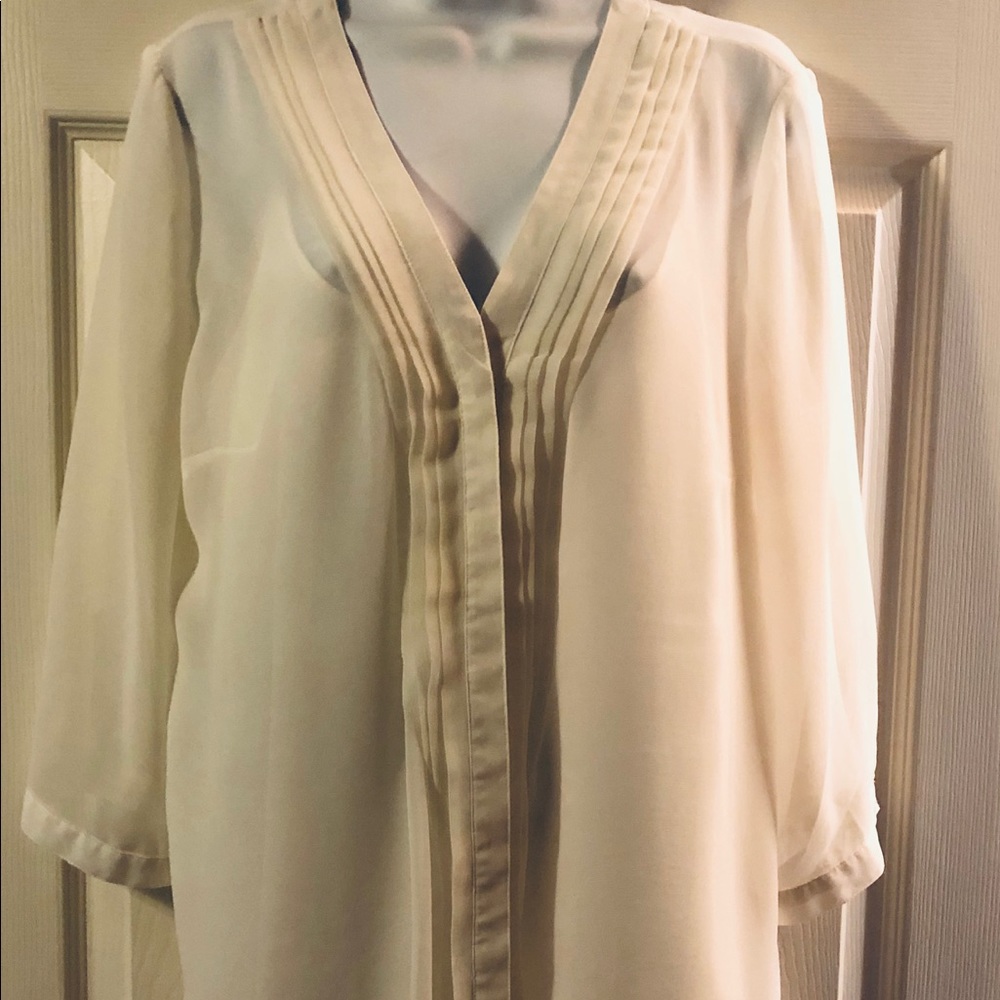 Coldwater Creek 2pc Cream Dress Blouse